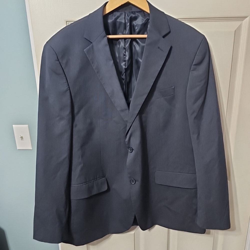 Holbrook World Traveler Blue-Gray Poly-Blend‎ Sports Jacket 46R Great PreOwned